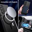 MAKAVO Magnetic for Samsung Galaxy Z Fold 5 Case [Compatible with MagSafe] Slim Translucent Matte Hard Back & Soft Black Bumper, Military Grade Drop Proof Cover, Shockproof Phone Case