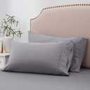 ACCURATEX Cooling Pillow Cases Queen Size Set of 2, Rayon Derived from Bamboo Pillowcases, Soft Breathable Pillow Case with Envelop Closure, Silky Pillowcase for Hair and Skin, Grey,20x30 inches (Gray)