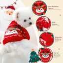 Dog Christmas Sweater Soft Warm Fall Winter Cat Clothes Puppy Sweater for Small Dogs Cute Xmas Reindeer Doggie Outfit Cat Sweaters with Sleeves Pet Holiday Costume Chihuahua Apparel(Red,L)