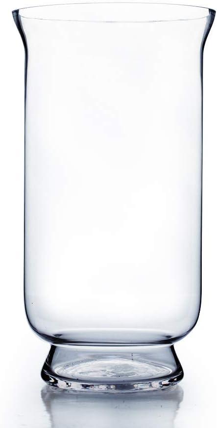 WGV Unique Bouquet Vase, 8" W, 15" H, Clear Tall Hurricane Glass Candle Holder, Floral Planter Terrarium, Home Wedding Event Decor, 1 Piece