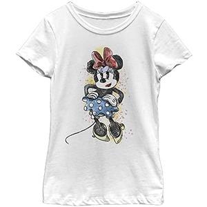 Disney Characters Artsy Minnie Girl's Solid Crew Tee, XL