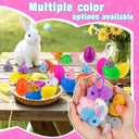 24 Pack Easter Egg Fillers with Easter Bunny Plush Easter Eggs with Toys Inside, Mini Easter Stuffed Animals Easter Eggs Hunts Party Favors Easter Basket Stuffers for Kids Toddler Teens Boys Girls