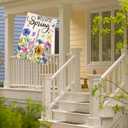 Welcome Summer House Flags for Outdoor Decoration, Watercolor Wildflowers Large Yard Flag,Seasonal Decorative Decor for Holiday Spring Outside 28x40 Inch Vertical Double Sided