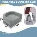 ROYALAY Toddler Booster Seat for Dining Table, Adjustable Height Booster Seat Pad for Kids Chair, 5.3inch Portable Booster Cushion with Straps, Travel Booster Seats for Baby Child Boys Girls(Grey)