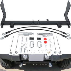 BX1139 Tow Bar Base Plate Bracket for 2018-2025 Jeep Wrangler JL JLU Sports Sahara Freedom Rubicon Unlimited All Models with Standard Bumper Includes Acc, 4XE, 392 Heavy Duty Black