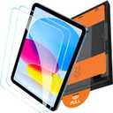 OMOTON Screen Protector for iPad A16 11th 2025 [11 Inch] / 10th Generation 2022 [10.9 Inch], TOP 9H+ Tempered Glass with Easy Installation Tray, Case & Apple Pencil Compatible, Bubble-Free & Scratch-Resistant