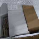 BARNSMITH 48in x 96in Glass Barn Door and 8FT Sliding Door Hardware Included, 5-Panel Frosted Glass, Solid Wood Covered with Water-Proof PVC Surface, Easy Assembly, Grey (Gray)