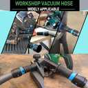 16FT Shop Vac Hose Dust Collection Hose for Home & Shop Vacuum System with 6 Adapters of Woodworking Power Tool and Sander, Compatible with Multi-Brands, Silver Gray Vacuum Hose