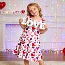 Toddler Dresses Girls Summer Floral Ruffle Sleeve Sundress Casual Sleeveless A-Line Playwear Dress 2-8 Years