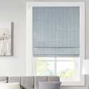 Madison Park Galen Cordless Roman Shade, 31"W x 64"H, Sheen Blue Room Darkening, Thermal Insulated, Energy Efficient Window Blind with Subtle Sheen Basketweave Fabric for Privacy