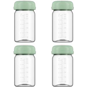 Breastmilk Storage Bottles Collection Bottles, 6oz Wide-Neck Breast Milk Container Compatible for Spectra S1 S2 SG Motif Luna Breast Pumps, Fit for Momcozy Breast Milk Cooler & Fridge, 4 Packs