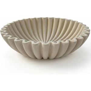 OAKOA Concrete Decorative Bowl - Organic Modern Home Decor Bowl - Decorative Objects - Cement Fruit Bowl - Modern Organic Home Decor (Gray)