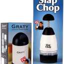 Original Slap Chop Slicer with Stainless Steel Blades & Cheese Graty | Manual Food Chopper & Twist Grater for Cheese, Vegetables, Salad Toppings, & More | Lightweight & Easy to Clean