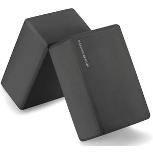 Fitvids Set of 2 High Density Premium - EVA Yoga Blocks, 9"x6"x4" Each (Black)