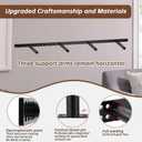 2pcs Heavy Duty Floating Shelf Brackets,43"x8"x1.0" Hidden Black Metal Fireplace Mantel Brackets，Invisible Floating Shelf Hardware for Heavy Duty Books and Wooden Shelves, Including Installation Kit