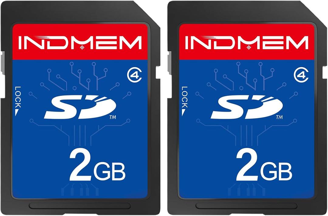 INDMEM 2 Pack SD Card 2GB Class 4 Flash Memory Card 2G SLC Stanard Secure Digital Cards (2PC)