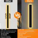 Upgraded 31inch 2pcs Modern Outdoor Wall Light,4.33 Inch Wide Dimmable Linear Outdoor Wall Sconce Waterproof Ip65,Black LED Long Outdoor Lights for Garage Front Door Exterior Wall Lights