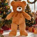 Toys Studio 36 inch Big Teddy Bear Large Stuffed Bear for Baby Shower Cute Giant Stuffed Animals Soft Cuddly Bear Toy for Kids, Christmas Valentine's Day Party Decorations, Chocolate