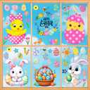 4 x Easter Window Clings Happy Easter Bunny Rabbit Egg Window Stickers Double-Side Glass Decals for Home Office School Shop Display Party Decorations, 9 Sheet