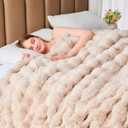 Faux Fur Throw Blanket for Couch, 1000 GSM Cozy Fuzzy Fluffy Soft Plush Thick Bubble Sherpa Blanket for Sofa Bedroom Living Room, Mothers Day Birthday Gifts for Women Home Decor, 50*60