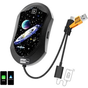 3-in-1 Wireless CarPlay Adapter, Android Auto Adapter USB A/C, Plug & Play Converter for Wired Carplay to Wireless, Fits for Cars from 2017+ & for iPhone iOS 10+ Android 11+