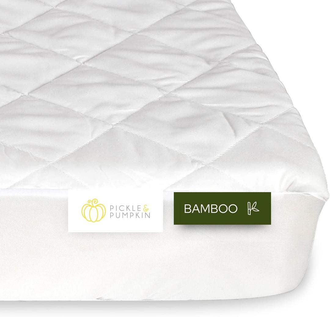 Waterproof Mini Crib Mattress Protector | Bamboo Viscose Made Ultra-Soft Quilted Mattress Cover, 1-Pack