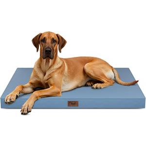 Outdoor Extra Large Dog Bed, Jumbo Waterproof Dog Bed for Large Dogs, Orthopedic Egg Crate Foam Pet Mat with Removable Oxford Cooling Cover, Blue