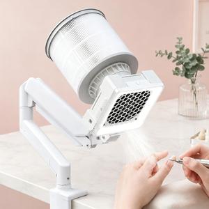 Professional Nail Dust Collector with Universal Table Mount, Power Suction Built-in Dimmable LED Lamp for Nail Techs & Nail Salon and Home Manicure