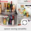 Lazy Susan for Refrigerator - 360 Turntable Refrigerator Organizer and Storage Tray for Fridge, Cabinet & Pantry - Rectangle Lazy Susan (16.5"x11.5"x1.5")