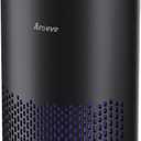 AROEVE Air Purifiers for Bedroom Home, Air Purifier For Smoke Pollen Dander Hair Smell Air Cleaner with Sleep Mode Speed Control For Bedroom Office, MK01- Black
