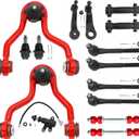4WD 15pc Front End Control Arm Suspension Kit for Chevy GMC K1500 K2500 Suburban Tahoe Yukon Escalade, Front Control Arms, Lower Ball Joints, Tie Rods Sway, Bar End Link Set Replacement