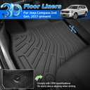 Floor Mats for Jeep Compass 2017-2025 2026, All Weather Cargo Liners for Jeep Compass Accessories, Heavy Duty Trunk Mat with Backrest Mat, Car Accessories