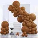 PartyWoo Brown Balloons 140 pcs Different Sizes of 18 12 10 5 Inch Neutral Brown Balloons Arch Kit Garland for Baby Shower Birthday Graduation Woodland Safari Theme Jungle Party Decorations Brown-F09