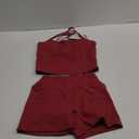 Two Piece Workout Sets For Women Tank Top Matching High Waist Booty Lifting Shorts Gym Yoga Active Wear Outfits, Burgundy, Size S