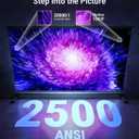 4K Projector Built-in Google TV, 2500ANSI/Auto Lens Cap/AI Voice Control Projector with WiFi and Bluetooth, Smart Movie Projector with Auto Focus & Keystone, Mini Proyector for Apps/Celling/Outdoors