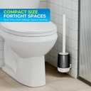 Silicone Toilet Brush, L-Shaped Toilet Brush and Holder Set, Bathroom Toilet Brush with Long Non-Slip Handle, Wall Mounted or Floor Standing Design, for Home and RV Use