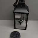 15'' Large Outdoor Pendant Light Fixtures 3-Light, Dusk to Dawn Exterior Hanging Lantern Porch Light Adjustable, Black Hanging Lamp Farmhouse Exterior Chandelier Ceiling Mount for Patio, 1Pack