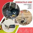 Pooper Scooper, Long Handle Dog Pooper Scooper, Heavy Duty Stainless Steel Rake with Tray & Spade Set for Pet Waste Removal, for Grass, Dirt or Gravel (Red)