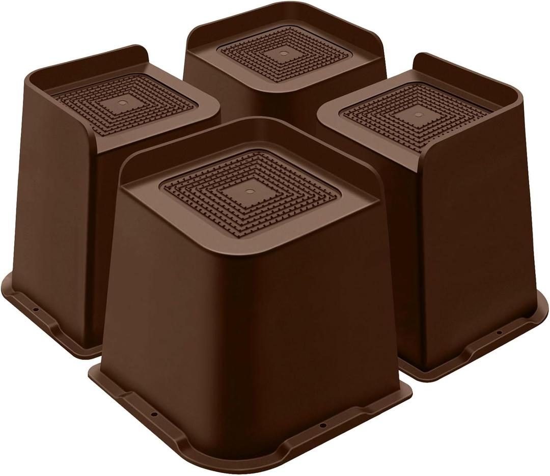 ANNKUT Bed Risers 8 Inch Heavy Duty, Furniture Risers for Bed Desk Table Sofa Couch,Oversized Bed Lifts Risers,Support up to 5000 Lbs(4 Pack Brown)