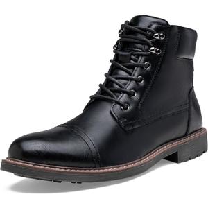 Jousen Mens Boots Leahter Retro Dress Boot Cap Toe Casual Motorcycle, 12