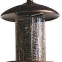 Metal Bird Feeder for Outside Hanging,Wild Bird Feeders for Cardinal, Large Roof and Tray - 6 Port (Chestnut Brown)