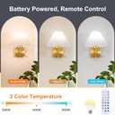 ADISUN Modern Wall Sconce Set of Two, Battery Operated Wall Sconce Remote Control Dimmable Wall Lamp Wireless Sconces for Living Room Bathroom Dining Room Corridor Staircase