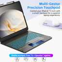 FUWANG Touch Keyboard Case for iPad Air 13 inch M4 2026/M3 2025/M2 2024 & iPad Pro 12.9 6th 5th 4th 3rd Gen, 360° Swivel Backlit for iPad Air 13 inch Case Keyboard with Multi-Touch Trackpad