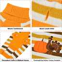 Thanksgiving Dog Sweater Pet Pumpkin Turkey Clothes Costume Cat Stripe Turtleneck Knitwear Shirt Pullover Dog Puppy Thanksgiving Clothes for Small Medium Large Dogs Cats 4XL