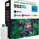 952 XL Ink Cartridges for HP Printers Replacement for HP 952 HP 952XL Ink Cartridges Combo Pack Works on OfficeJet Pro 8710 7740 8720 8715 8210 7720 8702 8730 8740 8725 (4 Pack + Chip Upgrade Device)