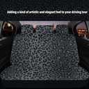 15 Pcs Black Leopard Print Printing Car Steering Wheel Cover Center Console Armrest Pad Headrest Seat Belt Cover Handbrake Cover Keychain Coaster Full Set Car SUV