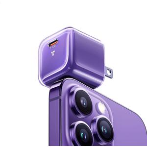 TORRAS Low Temp 30W USB C Charger Block for iPhone 16 Pro Max/15/14/13Heat-Free Ensure Security2024 GaN PD3.0 Compact Type C Charger Fast Charging for iPhone 16/15/Samsung/AirPods 4/iPad..Purple