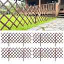 ShopLaLa Decorative Wooden Garden Fence (4 Pack, 24ft Total) Animal Barrier