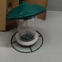 Metal Bird Feeder for Outdoors Hanging,3.0LB Seed Feeder,Easy to Fill & Clean,360 Feeding,Chew Proof Weatherproof Roof for Gardens and Wild Birds,Green