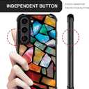 ZHEGAILIAN Case Compatible with Samsung Galaxy S23 Plus Case,Stained Glass Mosaic Fiesta Fun Graphic Design Acrylic Shockproof Anti-Scratch Hard Case for Samsung Galaxy S23 Plus